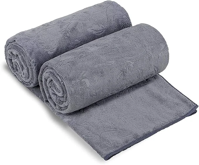 Classic JML Pack of 2 Large Bath Towels Set 30 x 60 Fast Drying Soft Super Absorbent Oversized Microfiber Towel for Body Use for Hotel Salon Yoga Gym Spa Sauna Shower Pool Sport - Grey FloralAbout ThisOverview Durable