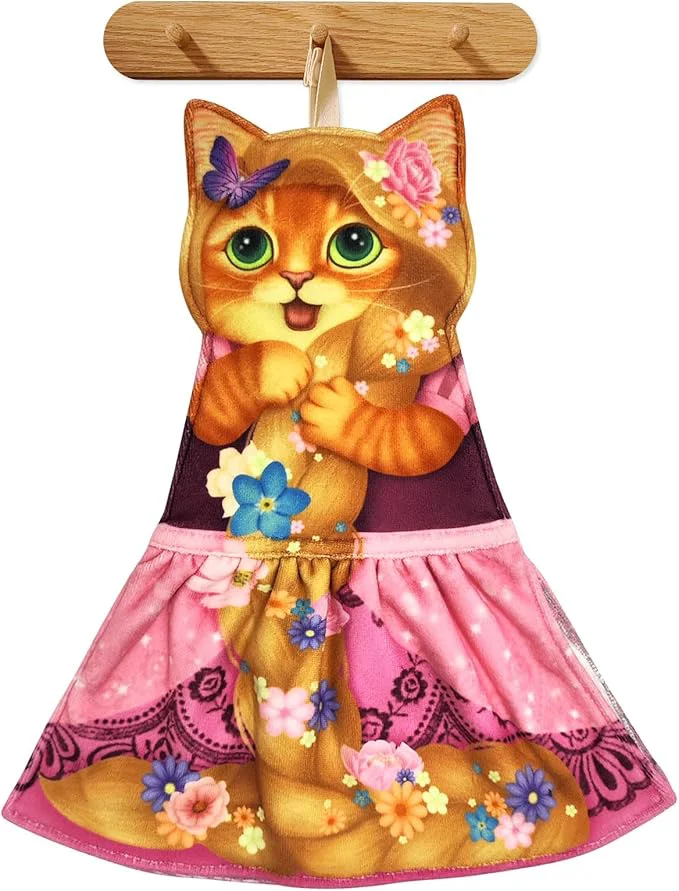Pure PAT JUUMG Cat Hand Towels Cute Decorative Hanging Face Towels for Bathroom Kitchen Super Absorbent Soft Cat Lovers Gifts for Women Housewarming for People Who Love CatsAbout ThisOverview Effective