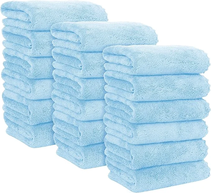 Fine Crafted MOONQUEEN 18 Pack Premium Hand Towels - Quick Drying - Microfiber Coral Velvet Highly Absorbent Towels - Multipurpose Use as Hotel Bathroom Shower Spa Hand Towel 16 x 28 inches Aquamarine About ThisOverview Prestigious