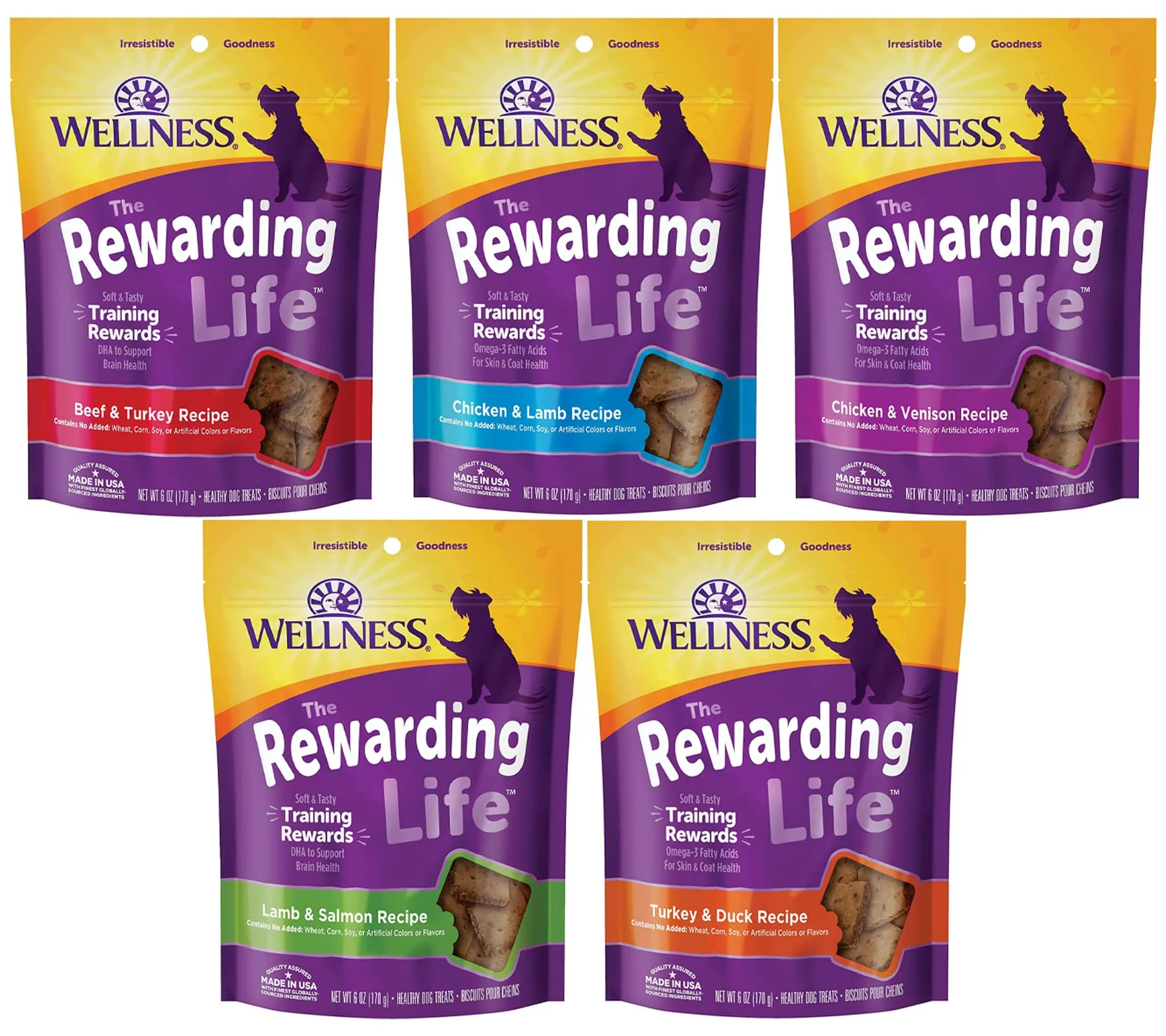 Natural Wellness Wellbites Soft Chewy Variety Pack 5 Flavors 6 Ounce Bags Smooth