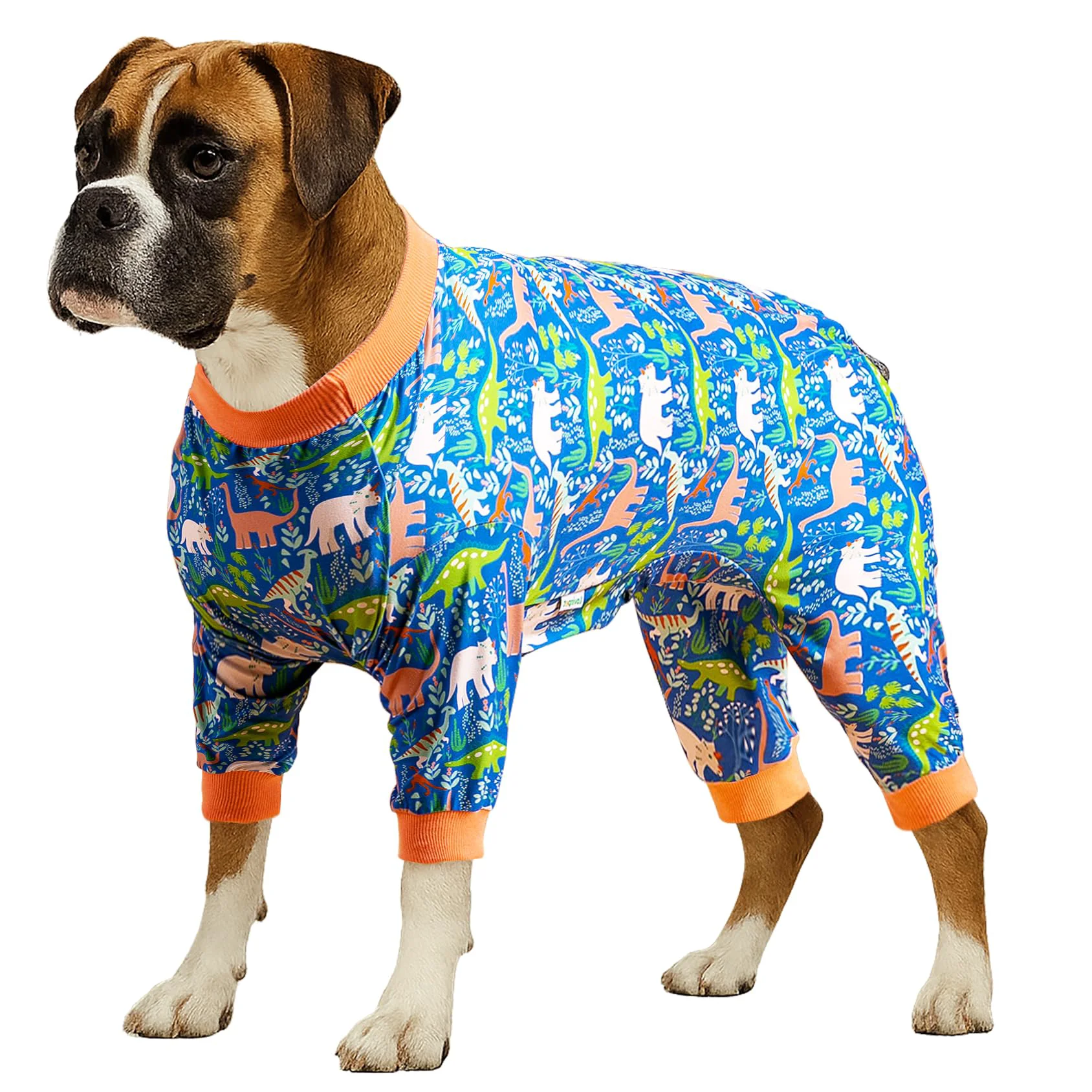 Advanced LovinPet Large Breed Dog Pajamas – Post-Surgery Wound Care Shirt Dinosaur Land Clean
