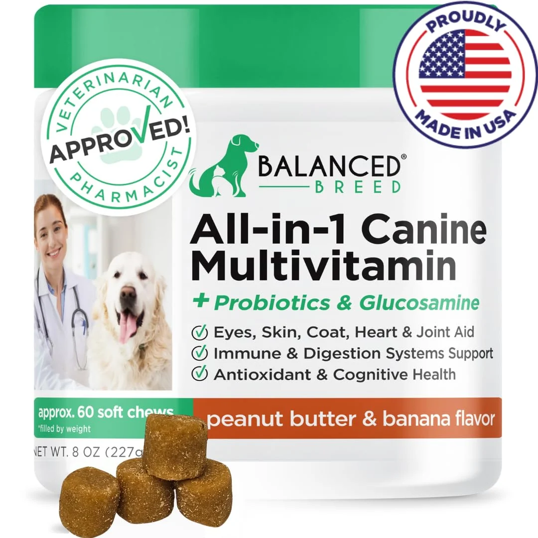 Elegant Balanced Breed All-in-1 Dog Vitamins Probiotics – Made in USA Superior