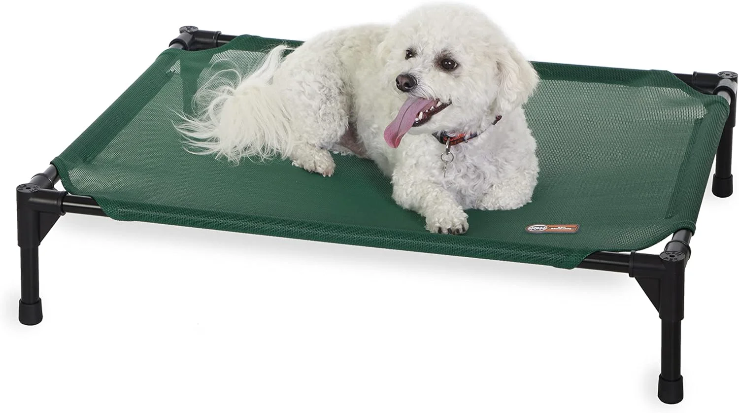 Luxury K H Pet Products Outdoor d Dog Cot Cooling Raised Bed with Waterproof Breathable Mesh for Medium Dogs Portable Place Bed with Heavy-Duty Metal Frame Hammock Style Cover - Medium Green Recyclable