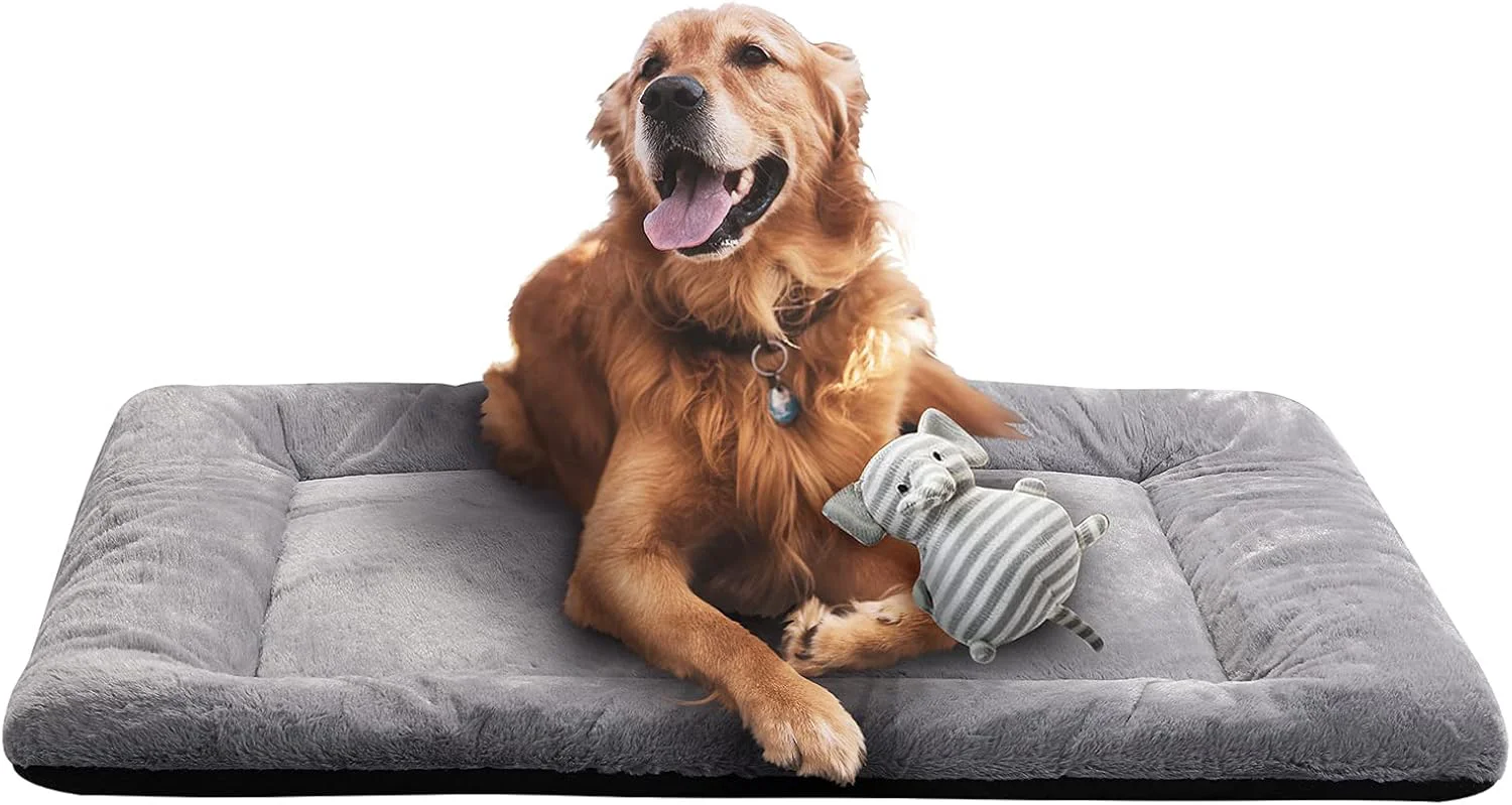 Traditional VERZEY Crate Pad for Large Dogs Fit Metal Ultra Soft Bed Washable Anti-Slip Kennel Pad for Dogs Cozy Sleeping Mat Gray 42inch Quality