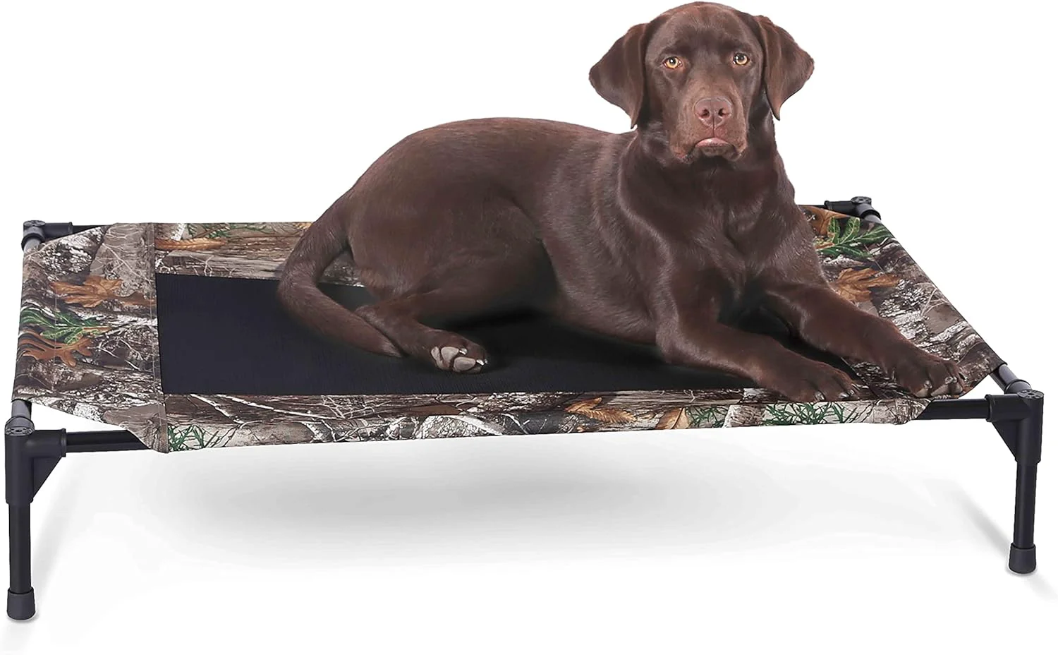 Premium Material K H Pet Products Outdoor d Dog Cot Breathable Cooling d Cot Hammock Pet Bed for Large Dogs Washable Mesh Cover Raised Metal Frame Collapsible Portable - Large 42 X 30in Camo Organic