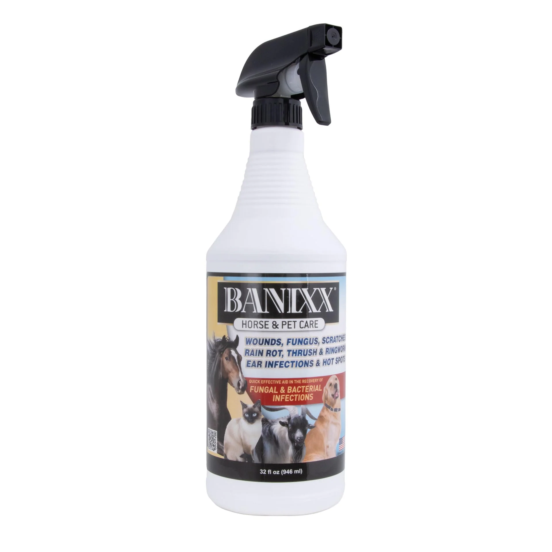 Traditional Banixx Horse Pet Care 32oz Fungal Bacterial Skin Care for Horses Pets Exclusive