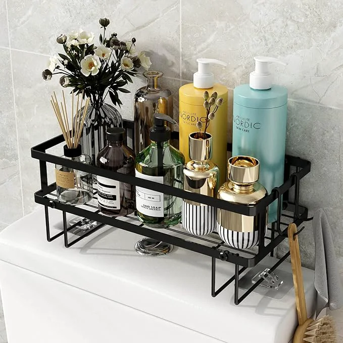 Selected Godboat Bathroom Organizer - Over Toilet Storage Floating Shelves with 2 Hooks Wall Mounted Shelf Rack Behind and Above The Tank Gifts for Women Black 1-Tier About ThisOverview High-Performance