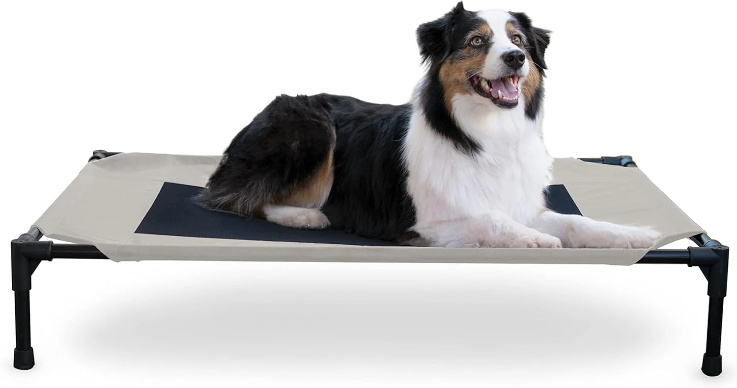 Optimized K H Pet Products Outdoor d Dog Cot Breathable Cooling d Cot Hammock Pet Bed for Large Dogs Washable Mesh Cover Raised Metal Frame Collapsible Portable - Large 42 X 30in Taupe Natural