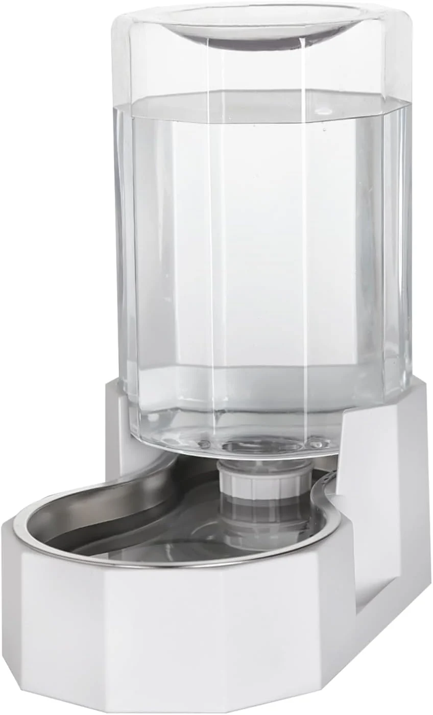 Artisan Sfozstra Dog Water Bowl Dispenser 6L Large White Gravity Stainless Steel Bowl - Without Filter - Pet Feeder for Pets Indoor Outdoor Use by Owners Carefully Designed