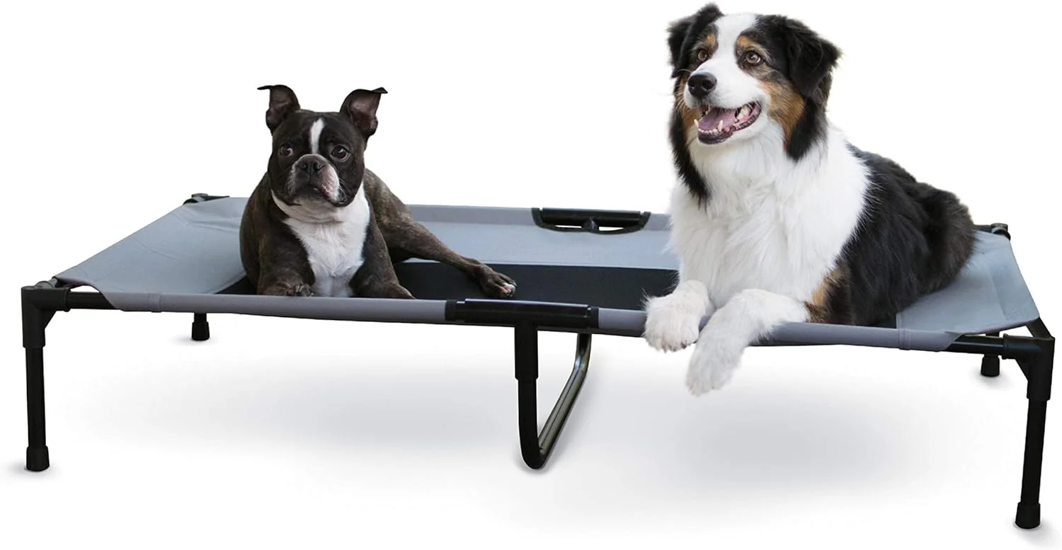 Dependable K H Pet Products Outdoor d Dog Cot Breathable Cooling d Cot Hammock Pet Bed for XL Dogs Washable Mesh Cover Raised Metal Frame Collapsible Portable - Extra-Large 50 X 32in Gray Recyclable