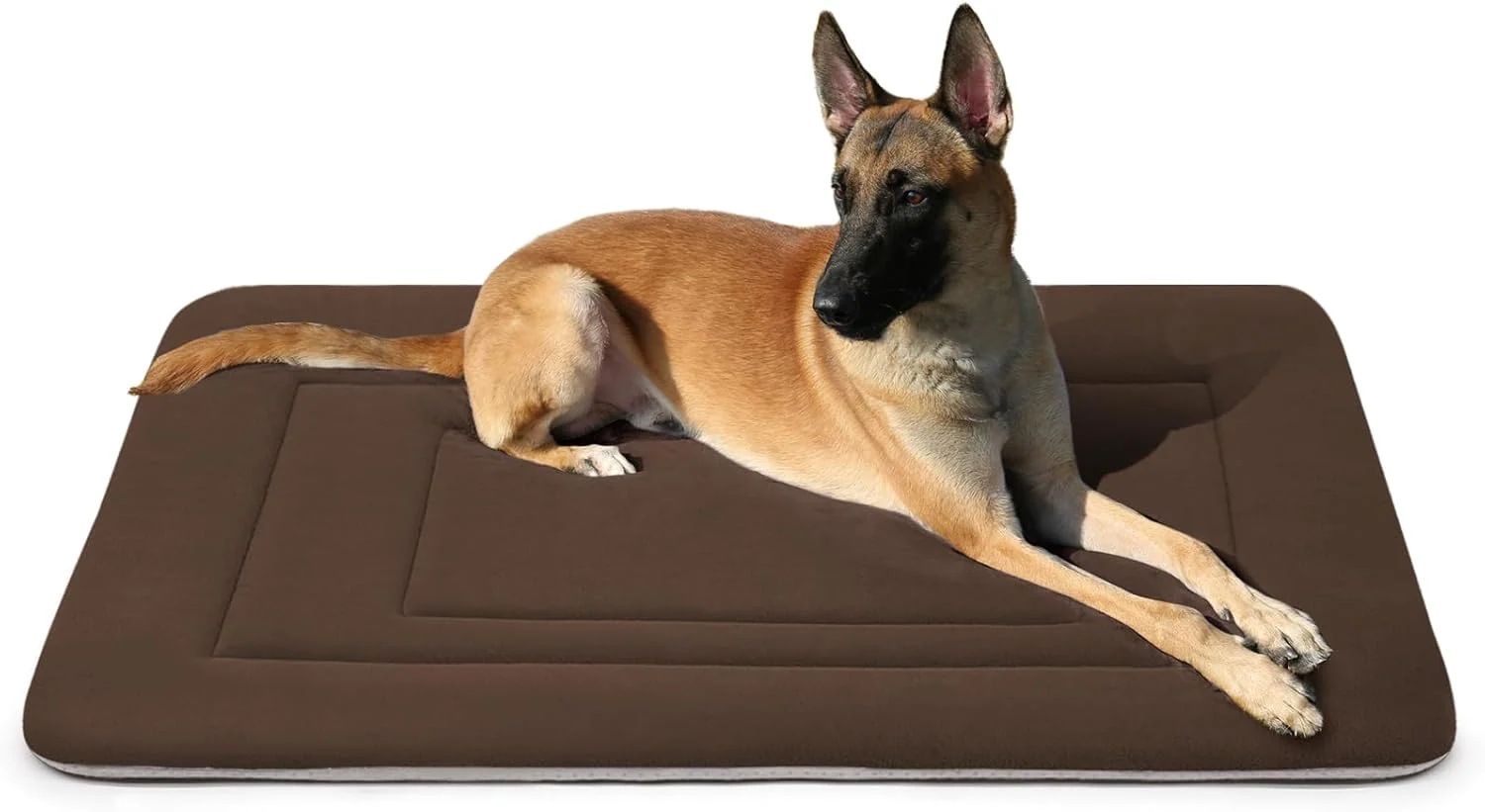 Versatile JoicyCo Soft Dog Bed Crate Pad Mat 42 in Non-Slip Bottom Washable for Large Dogs Pet Mattress Kennel Pad Dark Brown Fine Crafted