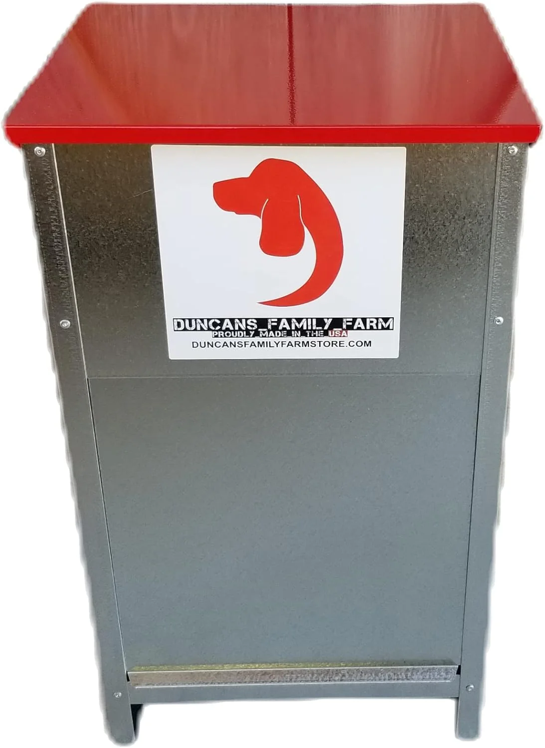 Optimized Duncan's Dog Feeder - Galvanized Metal Pet Food Station for Outdoor or Indoor Use - Automatic Gravity Self Feeding Dispenser for Small Medium and Large Breeds - Holds 25 Pounds of Dry Kibble Prestigious
