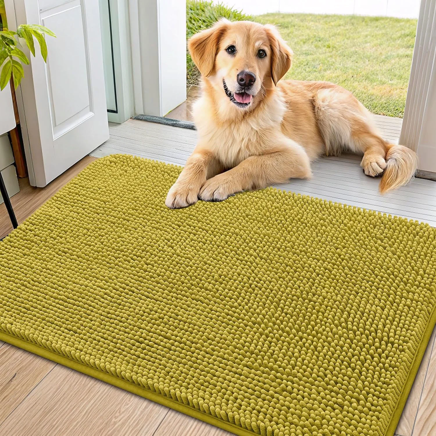 World-Class Smiry Dog Door Mat for Muddy Paws 36x24 Absorbs Moisture Prestigious
