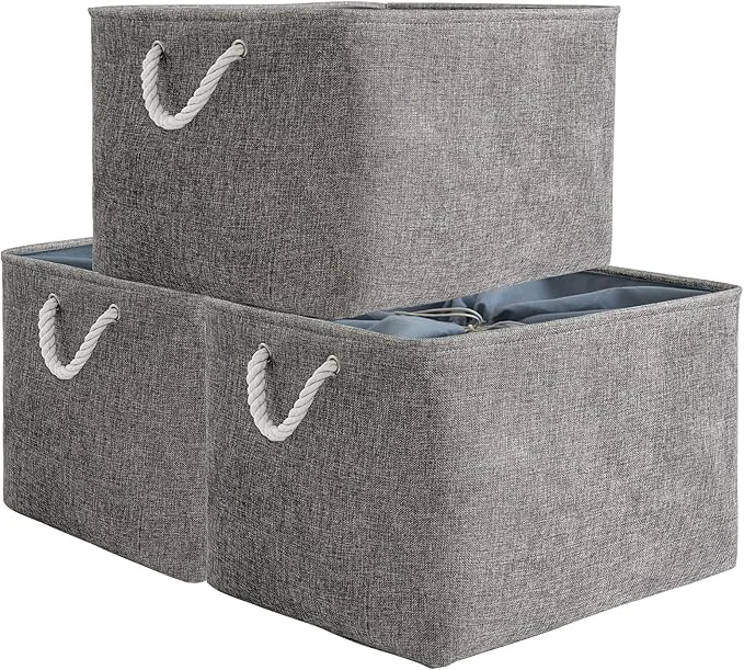 Versatile TheWarmHome Storage Baskets for Organizing Sturdy Fabric Storage Basket Foldable Storage Baskets for Shelves Closet Nursery Toy Grey 3 Pack 20.5×15.7×13.8inch About ThisOverview Pure