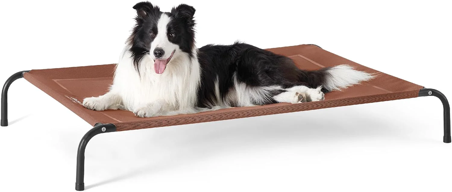 Contemporary Bedsure d Raised Cooling Cots Bed for Large Dogs Portable Indoor Outdoor Pet Hammock with Skid-Resistant Feet Frame with Breathable Mesh Terracotta 49 inches Durable