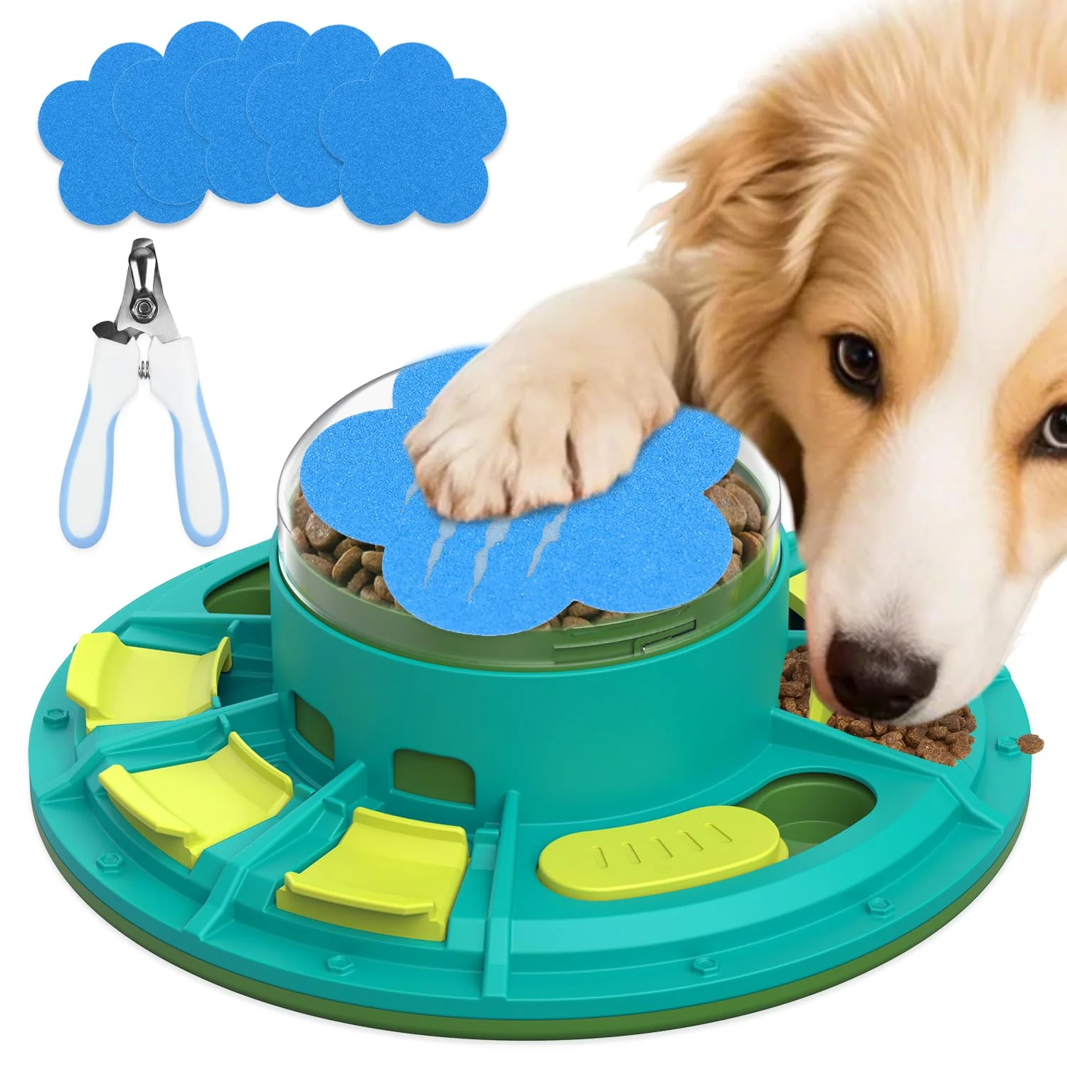 Elegant Beelike Dog Nail File Toy Puzzle Toy Slow Feeder - Green High-Grade