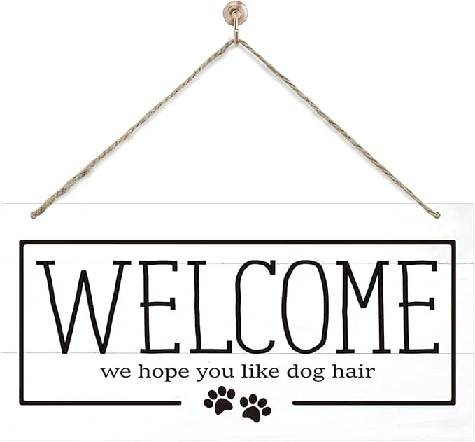 Effective Welcome Sign for Front Door Welcome Decor Wooden Hanging Sign for Dog Lover Verified