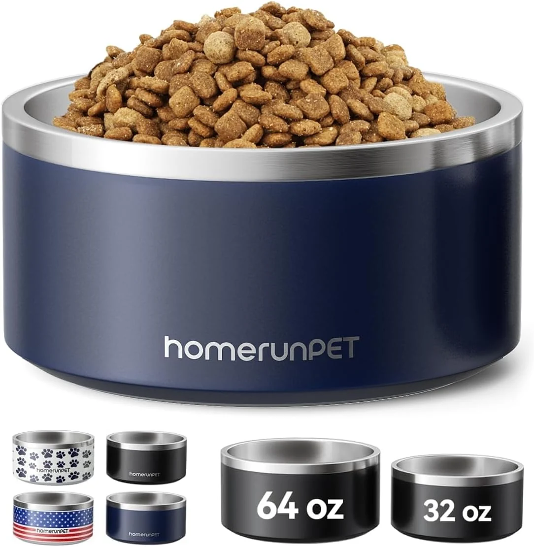 Safe Insulated Steel Feeding Bowls. Keeps water cool and food fresh through the day. Proven