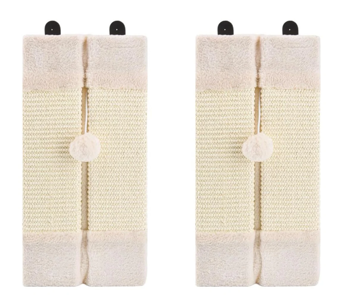 Verified LIFLIX 2-Pack Wall Corner Cat Scratcher – Wall Mounted Sisal Scratching Pad with Hanging Ball High-Grade