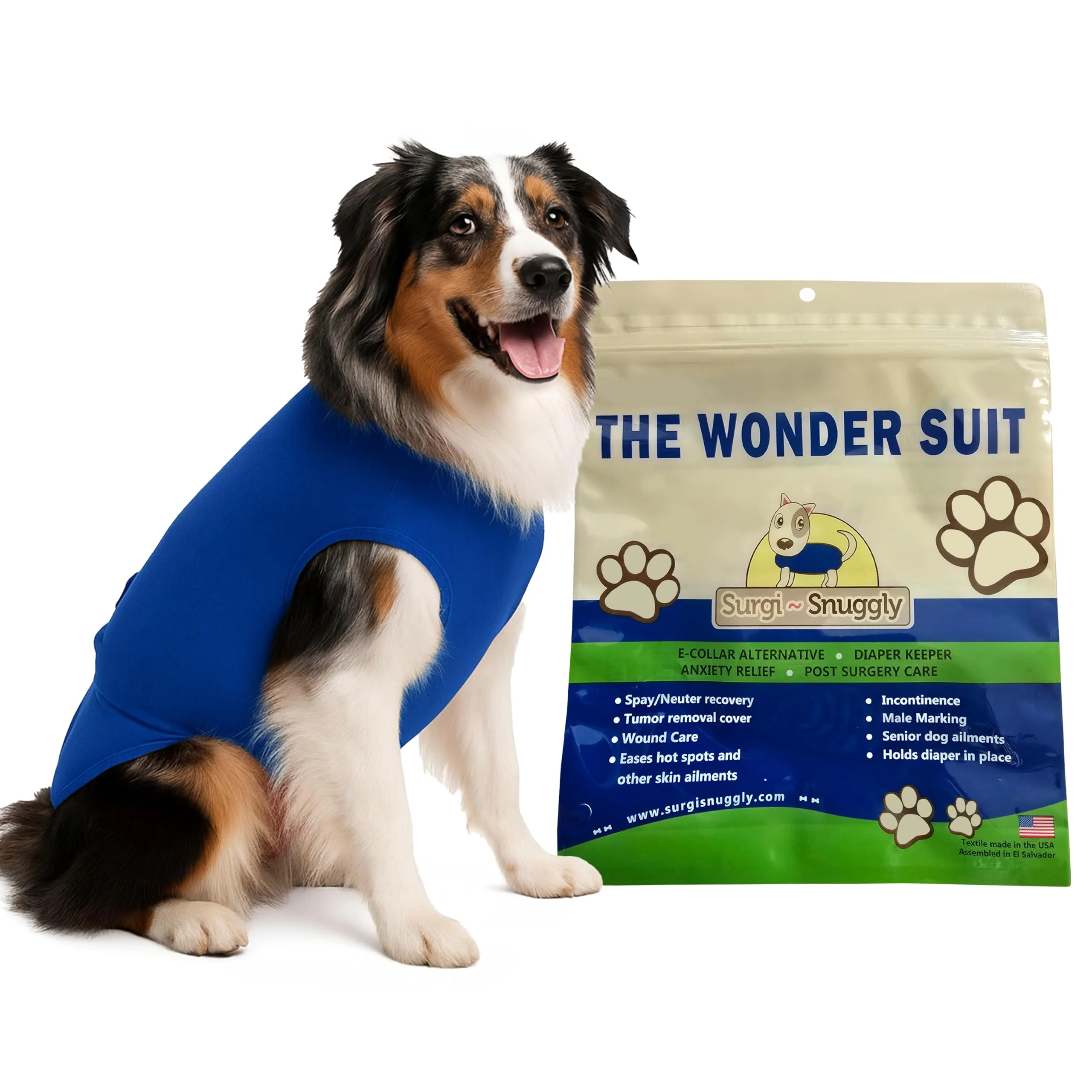 Solid Surgi Snuggly Female Diaper Cover Male Dog Diapers Suit S Blue – Wrap Around Legs American Textile Exclusive