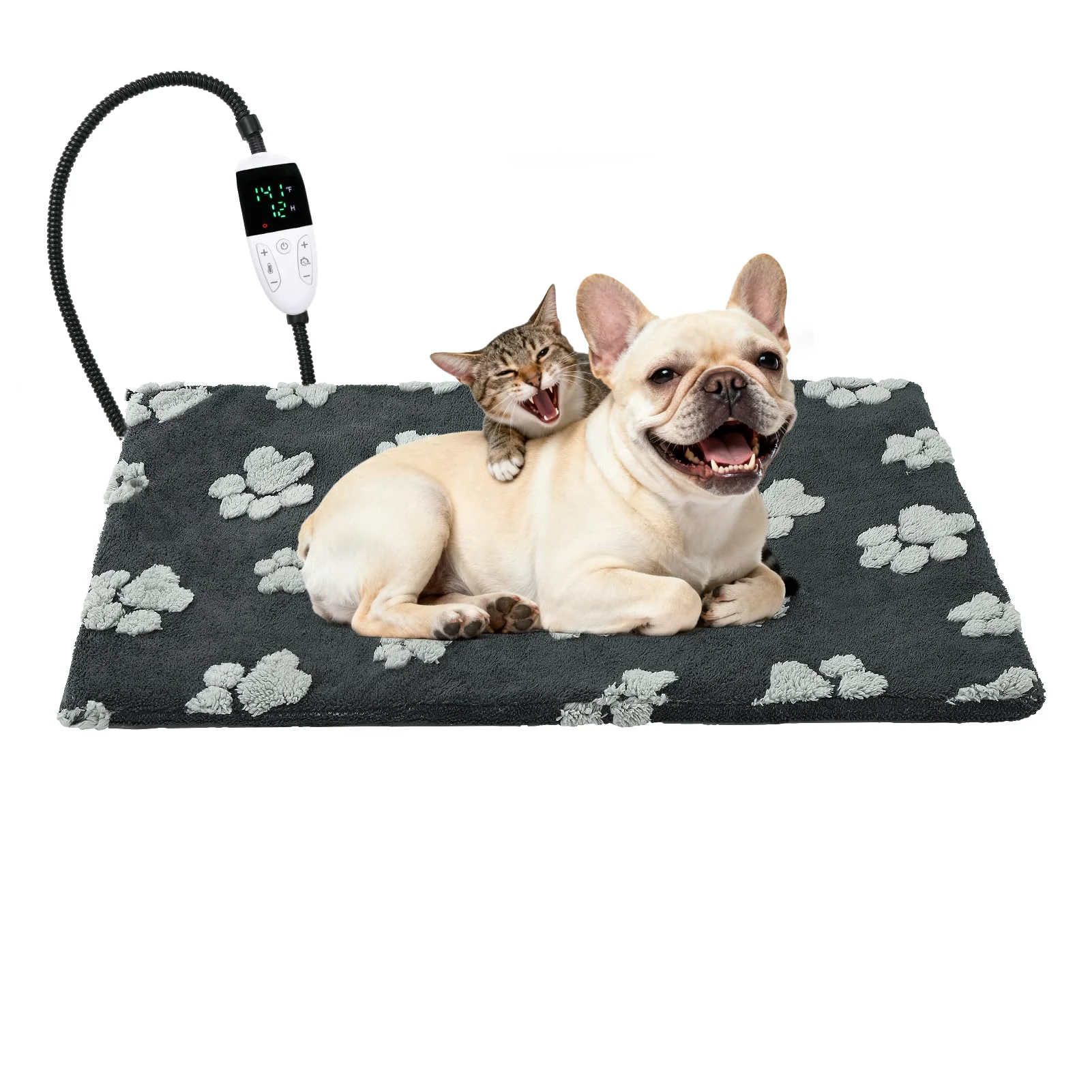 Durable NESAYVER Cat Heating Pad with Smart Thermostat – 28x18 in Plush Safe Indoor Outdoor Specialty