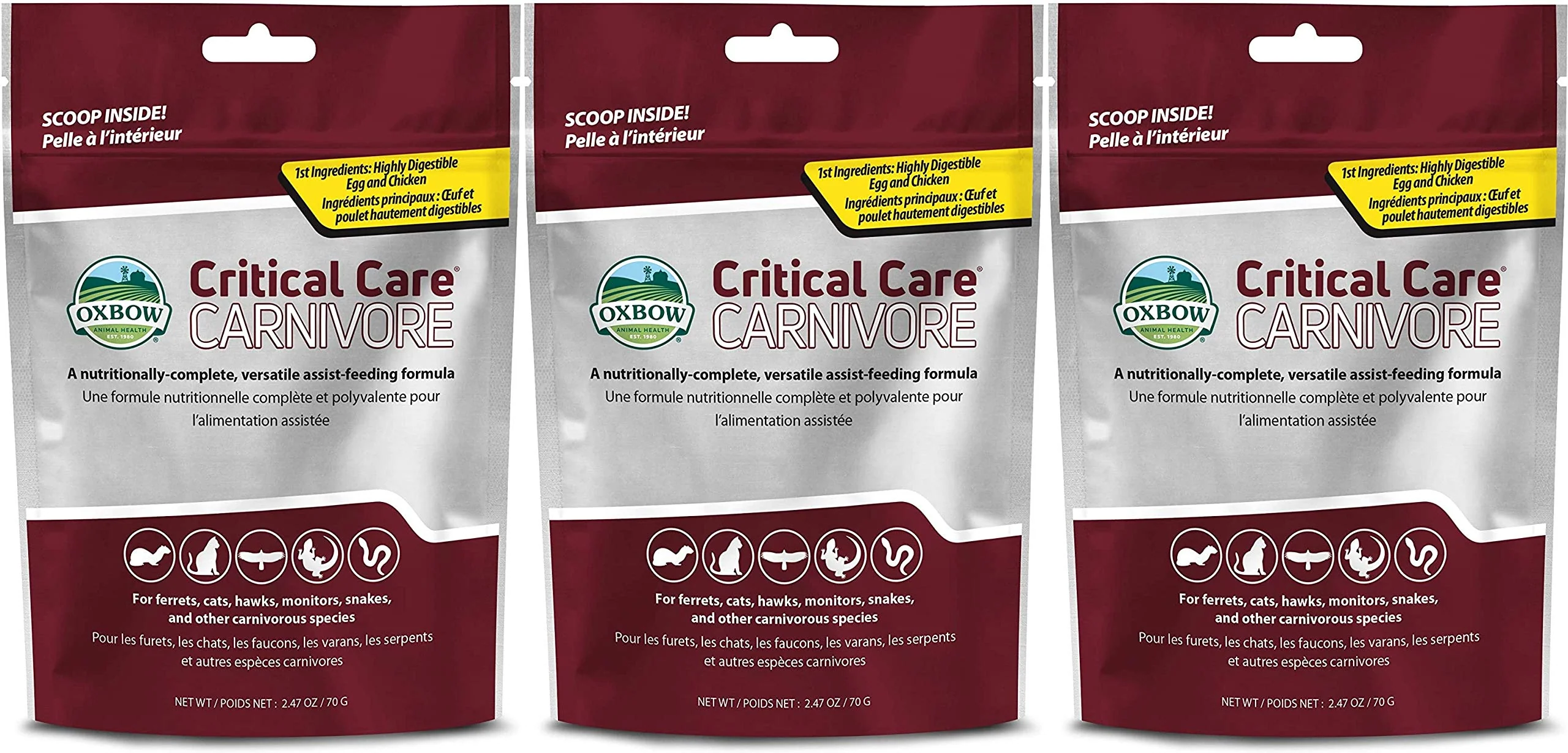 Clean Oxbow 3-Pack Critical Care Carnivore for Small Pets – 2.47 oz Each Support Supplement Exclusive
