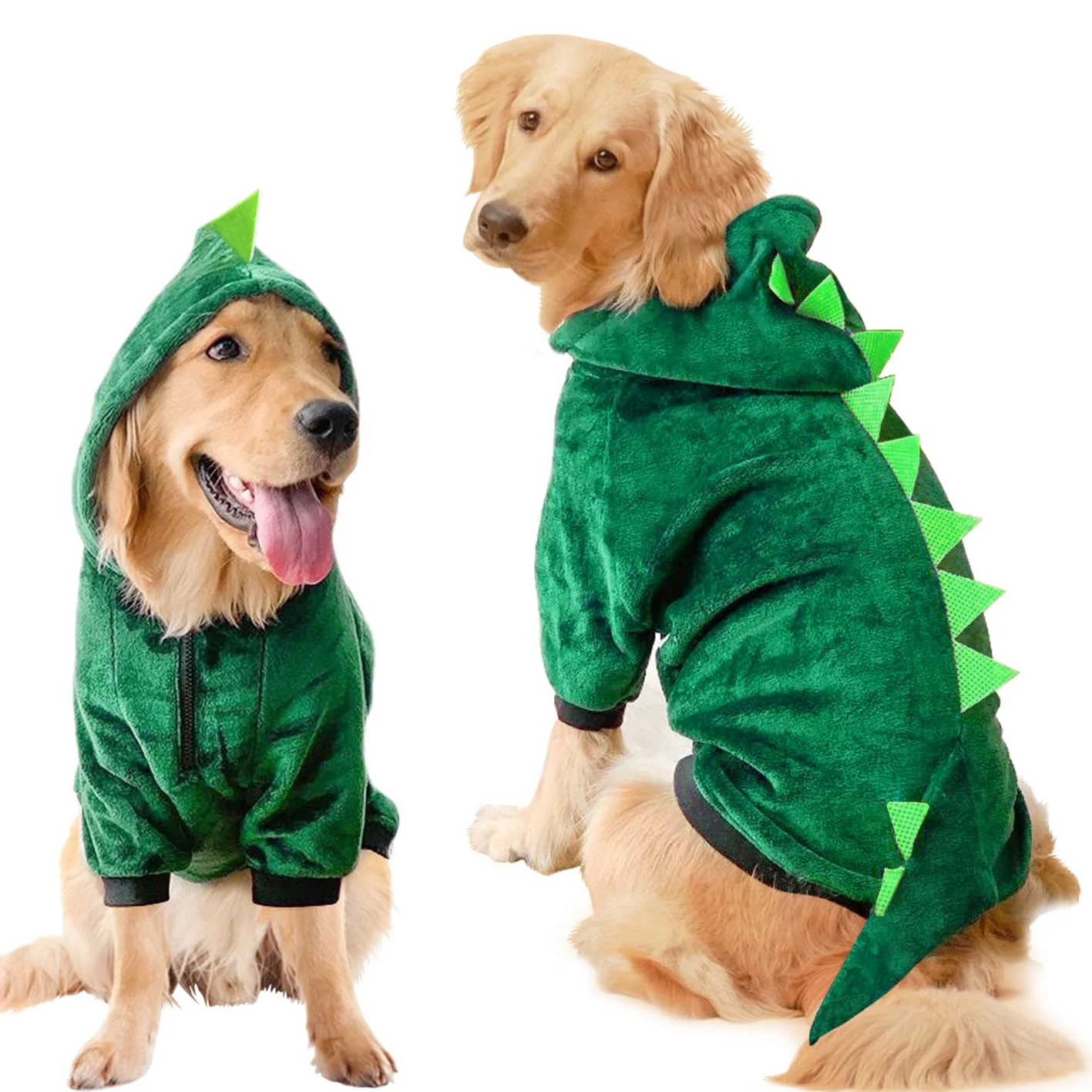 Fast Idepet Large Dogs Halloween Dinosaur Costume Jacket – Warm Fleece Hoodie for Extra-Large Breeds 5XL Easy-to-Use