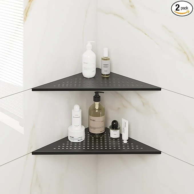 Classic FerdY 2-Pack 10 Matte Black Recessed Corner Shower Shelf for Tiled Bathroom Walls 304 Stainless Steel Floating Shelf Shower Caddy Storage Shelves No Drilling Required Point TriangleAbout ThisOverview Smart