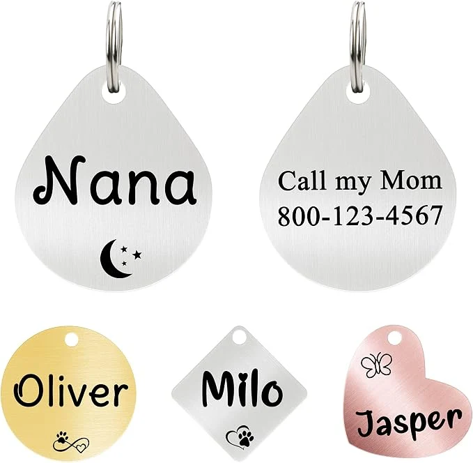 Casual Ultra Joys Cat ID Tag Personalized Pet Tags Durable Stainless Steel Small Pet Fast