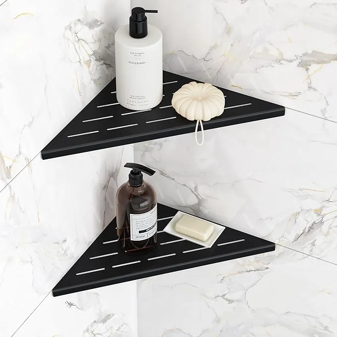 Excellent Corner Shower Shelves 10 Recessed Tile Shower Shelf 304 Stainless Steel Grout in Corner Tile Shower Shelves No Drilling Matte Black 2 PackAbout ThisOverview Classic