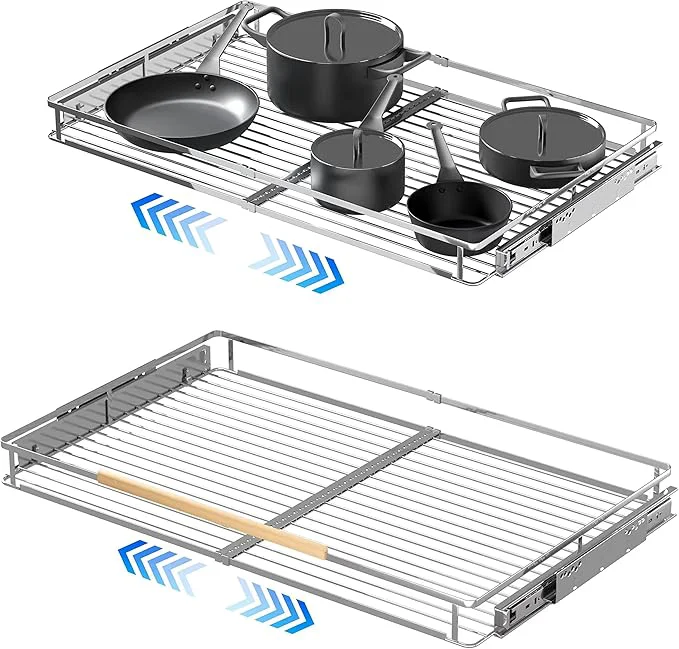Elegant 2Pack Expandable Pull Out Cabinet Organizer 23 39.8 W x 22.5 D Heavy Duty Slide Out Shelves Adjustable Height Cabinet Pull Out Shelves Expandable Width Spice Rack Organizer for Kitchen CabinetAbout ThisOverview Consistent