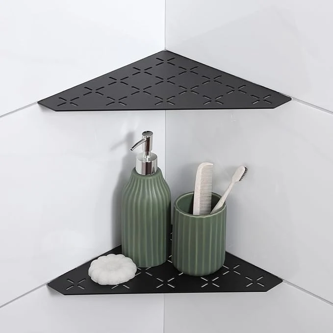 Trendy Recessed Corner Shower Shelf 10 SUS304 Stainless Steel Heavy Duty Shower Shelf Grout in Bathroom Shelves for Tile Walls 2 Pack Cross-Matte Black About ThisOverview Secure