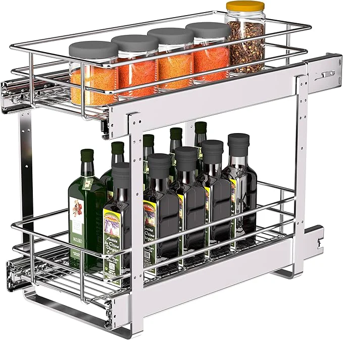Verified 8 W x 22 D 2-Tier Narrow Cabinet Pull Out Shelves Heavy Duty Slide Out Shelves for Kitchen Cabinets 22 Inch Deep Under Cabinet Organizer ChromeAbout ThisOverview Minimalist