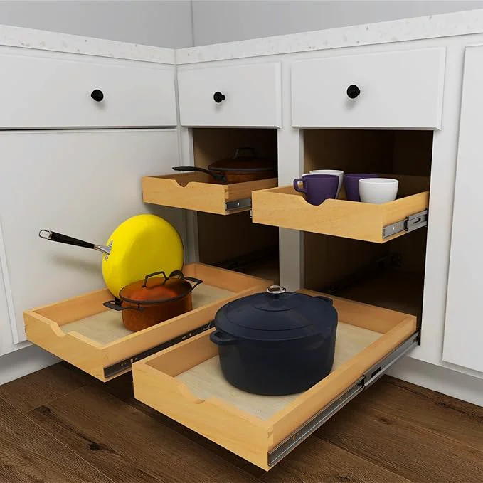 Verified Elysian Pull-Out Tray Organizer 17 W × 21 D Sliding Storage Drawer with Full-Extension 35mm Ball-Bearing Slides Roll-Out Shelf for Kitchen Cabinet OrganizationAbout ThisOverview Premium