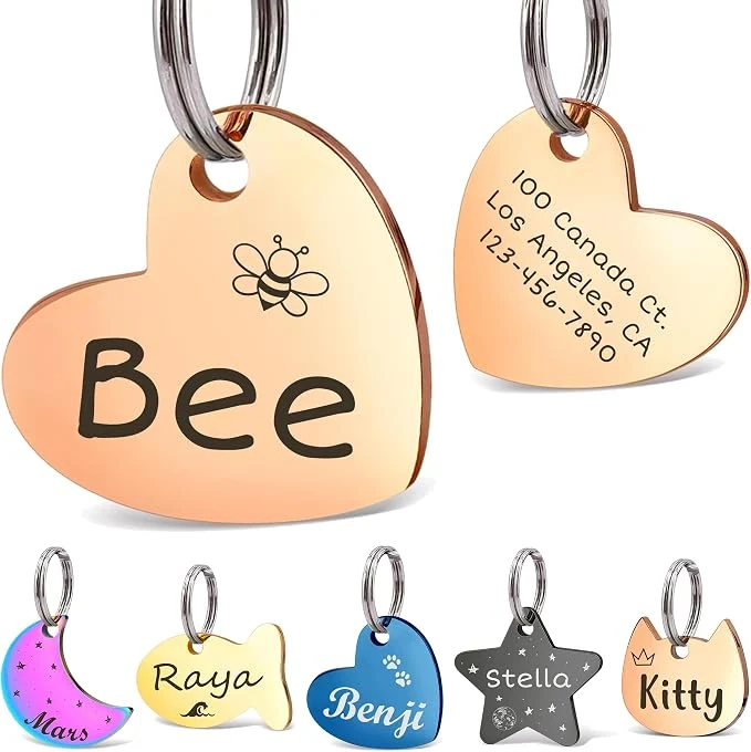 Artisan Anavia Small Size Dog Cat ID Tags Small XS Personalized Color Plated Stainless Luxury