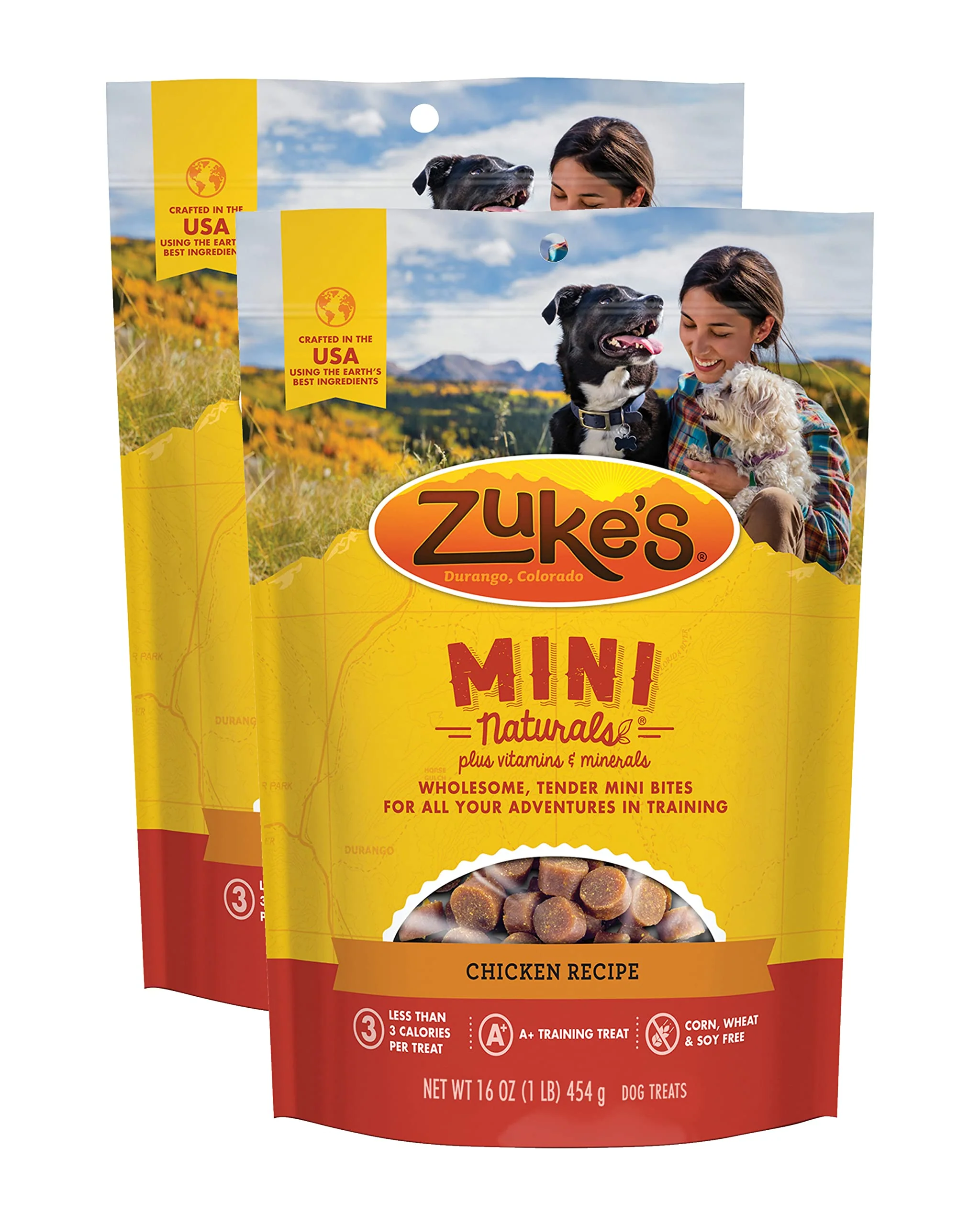 Trusted Zuke's Mini Naturals Chicken Training Treats — Soft Low-Calorie for All Breeds 2 x 16 oz Original