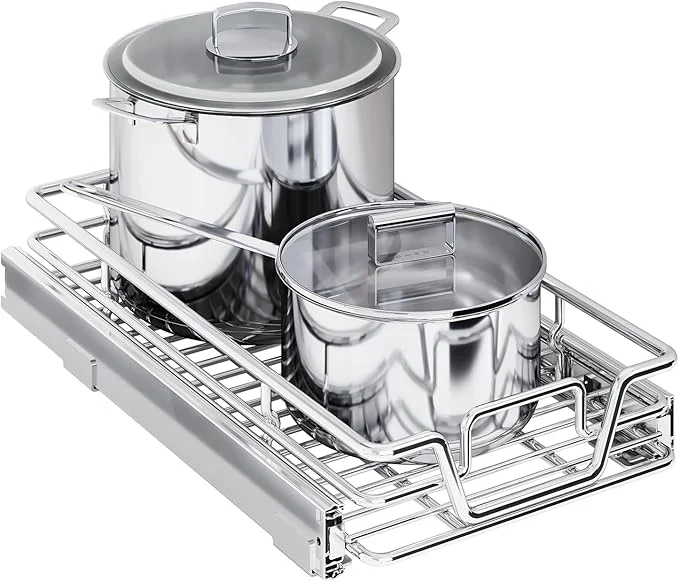 Fashionable 2-Tier Kitchen Cabinet Pull Out Shelf and Drawer Organizer Slide Out Pantry Storaqe Basket in Multiple Sizes 11 W x 18 D 1 Tier About ThisOverview Responsible