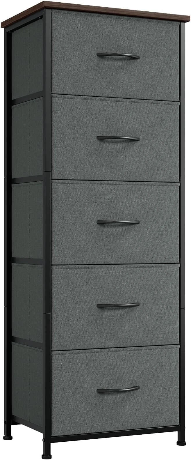Casual Somdot Tall Dresser for Bedroom with 5 Drawers Storage Organizer Chest of Drawers with Removable Fabric Bins for Closet Bedside Living Room Laundry Entryway Hallway Charcoal GreyAbout ThisOverview Professional