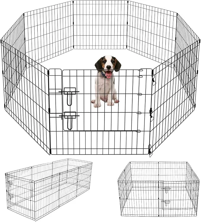 Certified Artmeer Pet Playpen Puppy Playpen Kennels Dog Fence Exercise Pen Gate Fence Premium