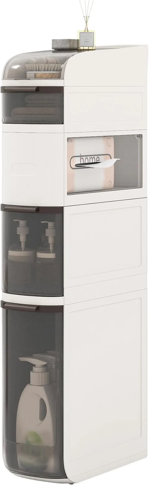 Advanced Giantex 5-Tiers Narrow Bathroom Storage Cabinet Slim Rolling Toilet Paper Organizer w Drawers Tissue Box Movable Plastic Storage Cart for Laundry Living Room Kitchen 17 x 7 x 38.5 5 Tiers About ThisOverview Prestigious