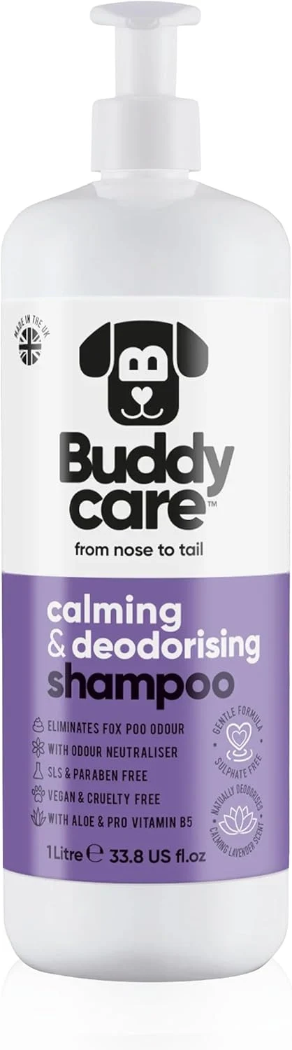 Relaxed Calming Deodorising Dog Shampoo by Buddycare Lavender Scented with Aloe Vera and Pro Vitamin B5 33.8oz Trendy