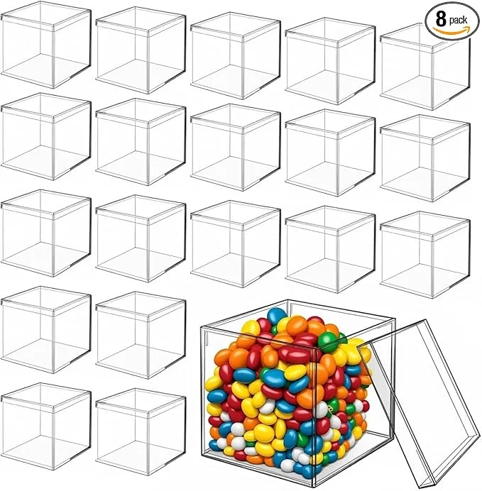 Innovative Clear Acrylic Boxes 2x2x2 Inch，Small acrylic gift box with Lid Clear Square Cube Acrylic Candy Storage for Candy Gift Stackable Cube Container Transparent Box Favor Boxes for DisplayAbout ThisOverview Convenient