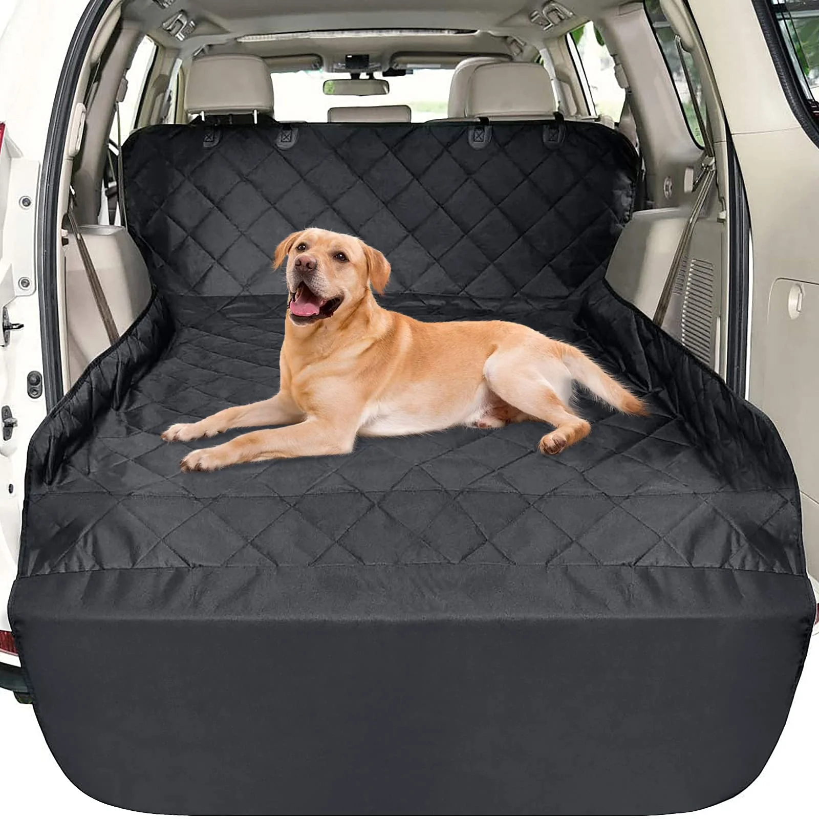 Soft F-color SUV Cargo Liner for Dogs – Waterproof Universal Fit Non-Slip with Bumper Flap Advanced