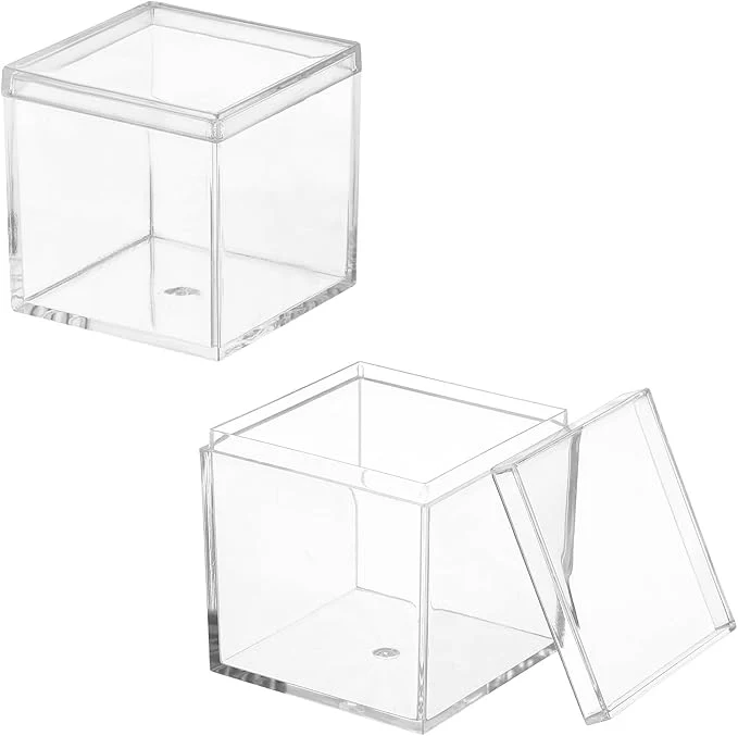 Responsible Acrylic Box with Lid 2.17 x 2.17 x 2.17 in Acrylic Display Case Plastic Square Cube Container Storage Holder Stackable Bins for Cosmetic Collectible Candy Jewelry 2 Pack Clear About ThisOverview Effective