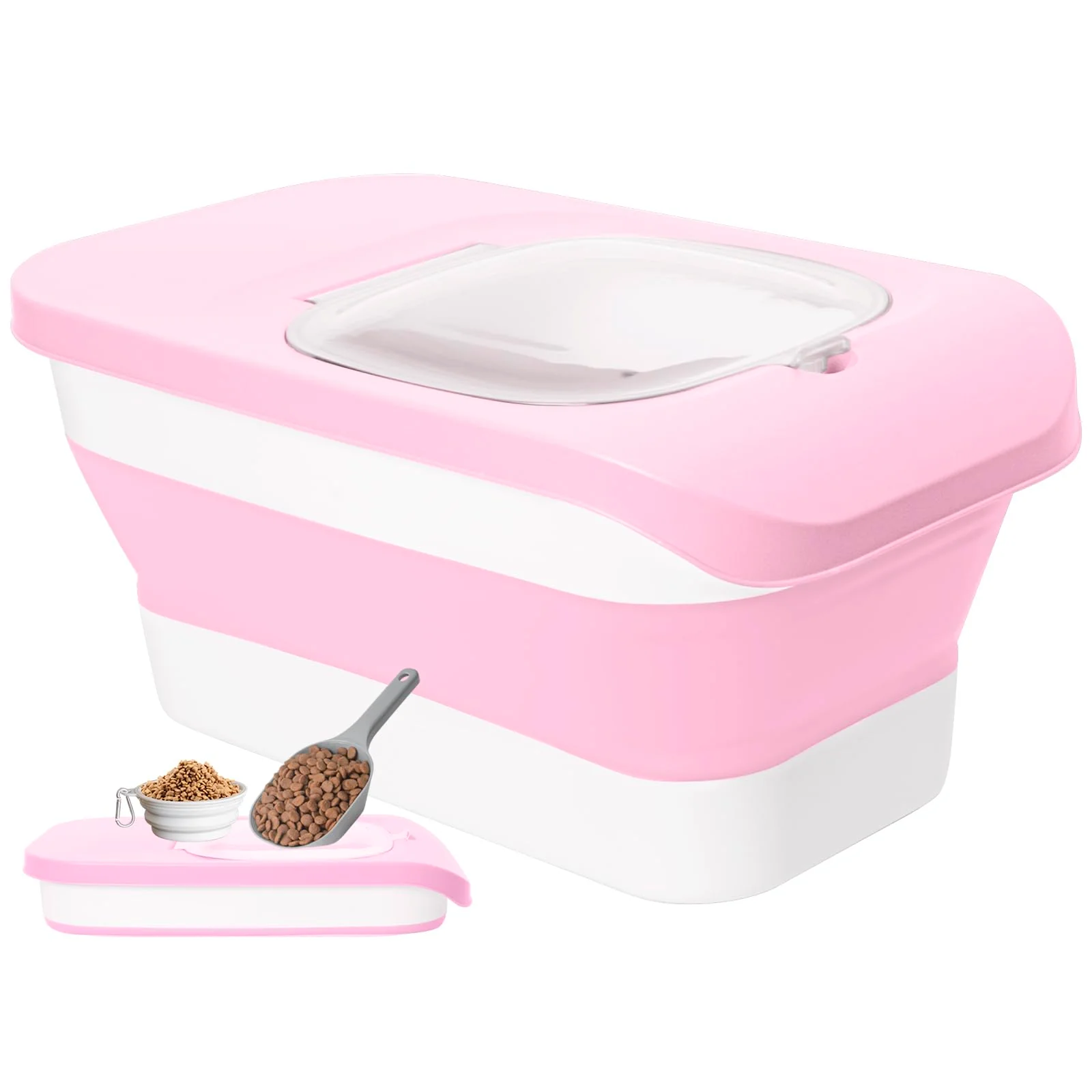 Efficient DDMOMMY 10-13 Lbs Dog Food Container Collapsible Airtight Lid Scoop Silicone Bowl First-Class