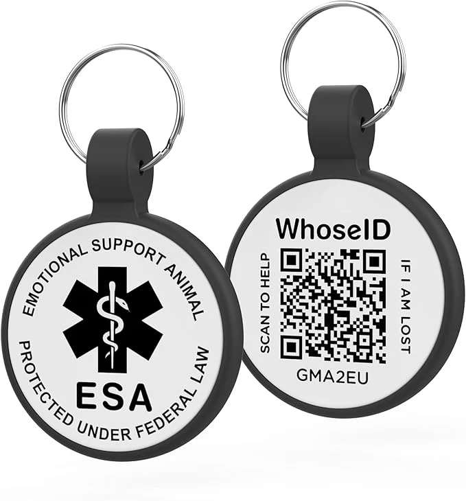 Sustainable ESA Dog Tag QR Code Dog Tag Modifiable Pet Profile Scannable QR Clean