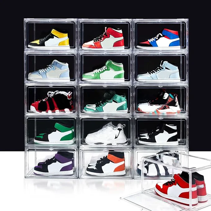 Healthy 12 Pack Shoe Boxes Acrylic Shoe Display Box Stackable clear shoe box Clear Plastic Stackable Sneaker Box Shoe Containers Shoe Case Sneaker Storage Fits Up to Size 14About ThisOverview Durable