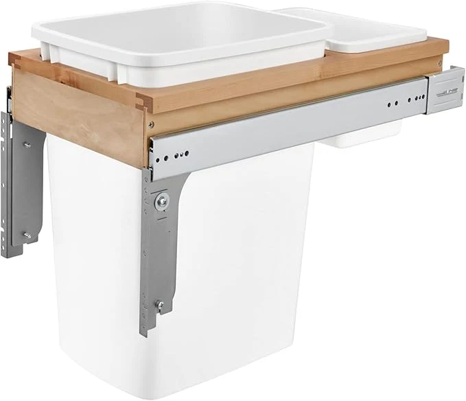 Recyclable Rev-A-Shelf Top Mount Single Pullout Under Cabinet 35 Quart Kitchen Trash Cans with 150 Pound Rated Full-Extension Slides 4WCTM-12DM1About ThisOverview Versatile