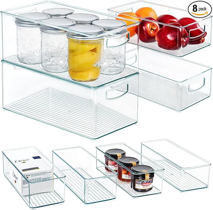 Detailed Hudgan 8 PACK zer Organizer Bins Stackable Pantry Organizers and Storage Clear Plastic Acrylic Storage Container for Kitchen Pantry RefrigeratorAbout ThisOverview Elite