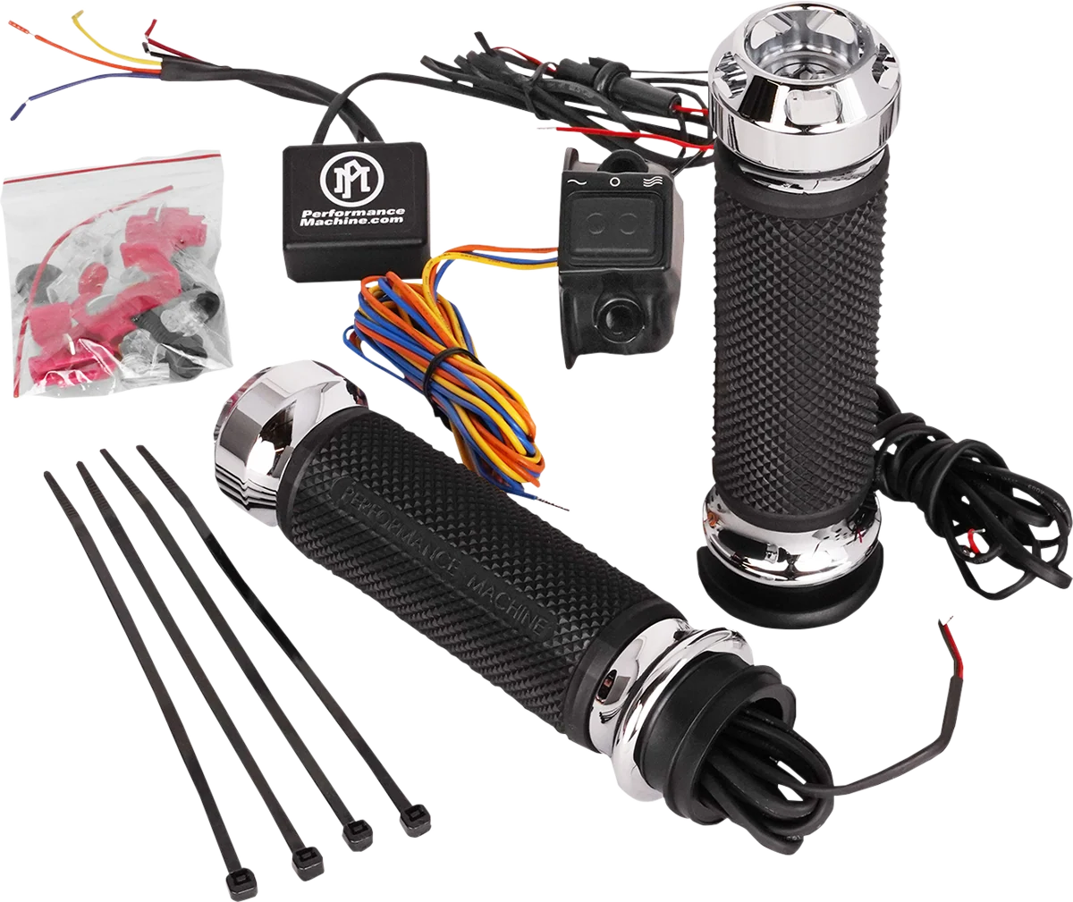 Recyclable PERFORMANCE MACHINE PM Grips - Apex - Heated - TBW - Chrome 0063-2093-CH Breathable